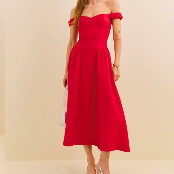 ❤️Reformation Monet Dress Angelic Lipstick Red
